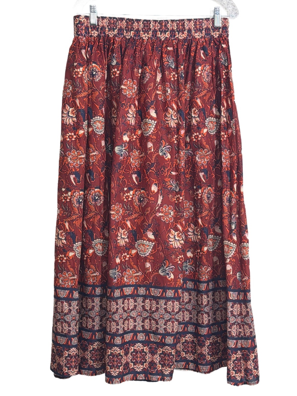 Elie Tahari Red Floral Border-Print Maxi Skirt - Picture 8 of 8